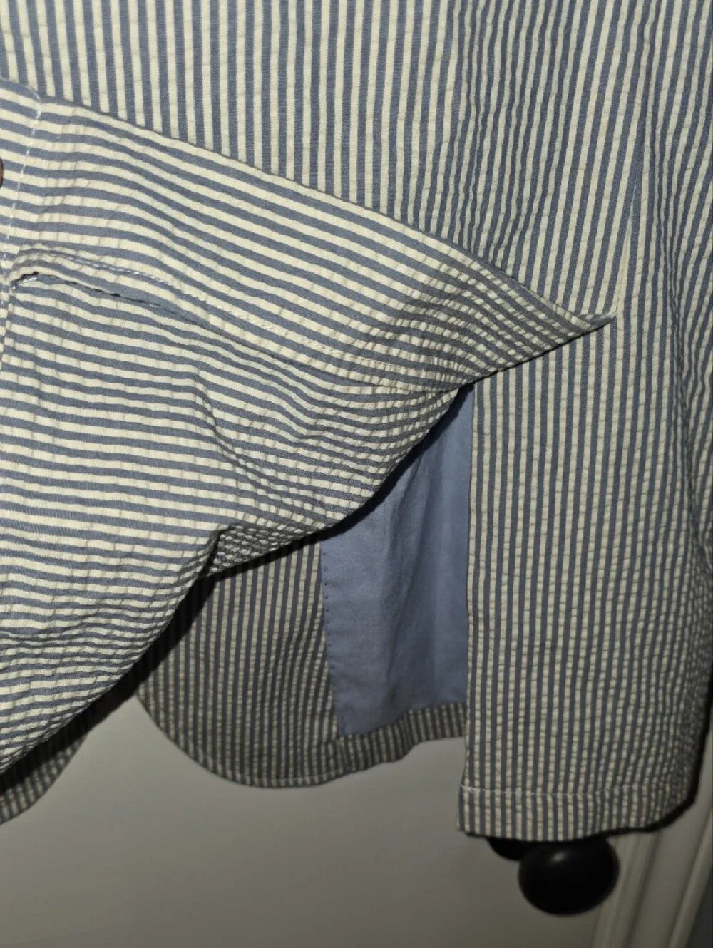 Daniel Cremieux Navy & White Striped Seersucker Blazer